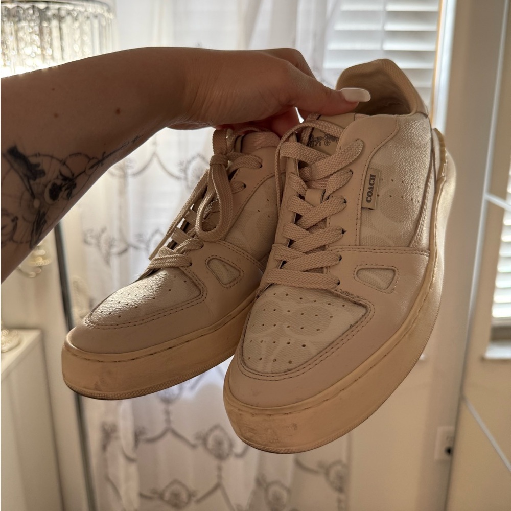 Coach Cream Sneakers with Coach Box